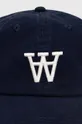 σκούρο μπλε Βαμβακερό καπέλο του μπέιζμπολ Wood Wood Eli Embroidery