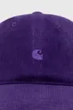 Carhartt WIP cappello con visiera in velluto a coste Harlem Cap violetto