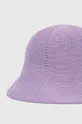 United Colors of Benetton kalap vászonkeverékből lila