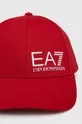 EA7 Emporio Armani czapka z daszkiem bawełniana czerwony
