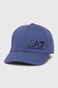 Хлопковая кепка EA7 Emporio Armani хлопок голубой CC010.247088.70336