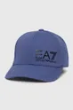 μπλε Βαμβακερό καπέλο του μπέιζμπολ EA7 Emporio Armani Unisex