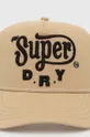 Хлопковая кепка Superdry бежевый