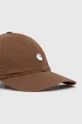 Carhartt WIP czapka z daszkiem bawełniana Madison Logo Cap brązowy