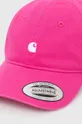 Хлопковая кепка Carhartt WIP Madison Logo Cap розовый