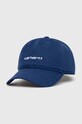 Carhartt WIP șapcă de baseball din bumbac Canvas Script Cap bumbac bleumarin I028876.22TXX