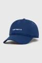 granatowy Carhartt WIP czapka z daszkiem bawełniana Canvas Script Cap Unisex