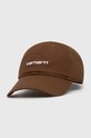Carhartt WIP cotton baseball cap Canvas Script Cap applique brown I028876.22UXX
