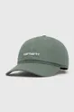 зелен Памучна шапка с козирка Carhartt WIP Canvas Script Cap Унисекс