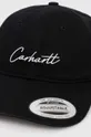Бавовняна бейсболка Carhartt WIP Delray Cap чорний
