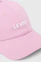 Βαμβακερό καπέλο του μπέιζμπολ Levi's ροζ