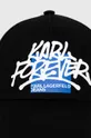 Βαμβακερό καπέλο του μπέιζμπολ Karl Lagerfeld Jeans μαύρο