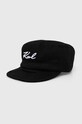 Karl Lagerfeld șapcă de baseball din bumbac bumbac negru 241W3406