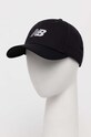 New Balance czapka z daszkiem bawełniana LAH41013BK aplikacja czarny LAH41013BK