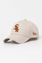 New Era pamut baseball sapka aplikációval bézs 60435206