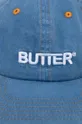 Хлопковая кепка Butter Goods Rounded Logo 6 Panel Cap голубой
