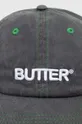 Памучна шапка с козирка Butter Goods Rounded Logo 6 Panel Cap зелен