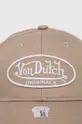 Von Dutch czapka z daszkiem bawełniana beżowy