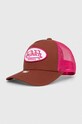 Von Dutch berretto da baseball applique marrone 7030732