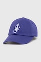Bavlněná baseballová čepice JW Anderson Baseball Cap nášivka fialová AC0198.FA0349.830