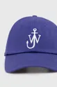 Bavlněná baseballová čepice JW Anderson Baseball Cap fialová