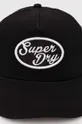 Superdry czapka z daszkiem czarny