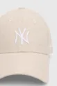 New Era cappello con visiera in misto lino 9FORTY® NEW YORK YANKEES beige