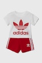 Дитячий бавовняний комплект adidas Originals бавовна червоний IB8639