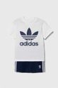 Detská bavlnená súprava adidas Originals nášivka biela IB8638