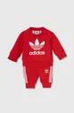 czerwony adidas Originals dres niemowlęcy Chłopięcy