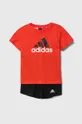 помаранчевий Дитячий бавовняний комплект adidas Для хлопчиків