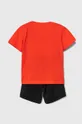 Дитячий бавовняний комплект adidas помаранчевий
