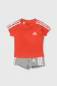 червоний Дитячий бавовняний комплект adidas Для хлопчиків