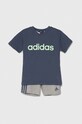 adidas set de bumbac pentru copii print gri IS2497