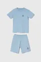 голубой Детский хлопковый комплект adidas Originals Для мальчиков