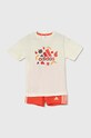 adidas komplet niemowlęcy aplikacja czerwony IS2681