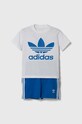 adidas Originals komplet bawełniany niemowlęcy nadruk niebieski IR6868