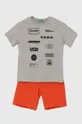 сірий Дитячий бавовняний комплект United Colors of Benetton Для хлопчиків