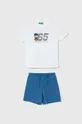 bijela Pamučna dječja trenirka United Colors of Benetton Za dječake
