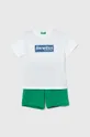 zelena Pamučna dječja trenirka United Colors of Benetton Za dječake
