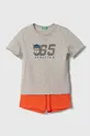 sivá Detská bavlnená súprava United Colors of Benetton Chlapčenský