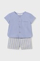 Mayoral Newborn set de bumbac pentru bebelusi 1219.1J.Newborn.PPYH albastru SS24