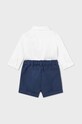 Mayoral Newborn set cu o notă de in pentru bebeluși 1220.1J.Newborn.PPYH bleumarin SS24