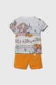 Guess komplet bawełniany niemowlęcy I4GG00.K8HM3.PPYH pomarańczowy SS24