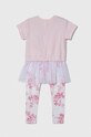 Guess komplet bawełniany dziecięcy K4RG04.KAN04.PPYH różowy SS24