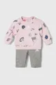 рожевий Cпортивний костюм для немовлят adidas Для дівчаток