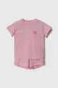 różowy adidas Originals komplet bawełniany niemowlęcy Dziewczęcy