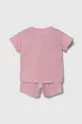 Pamučni komplet za bebe adidas Originals roza