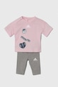 adidas komplet niemowlęcy nadruk różowy IS3764
