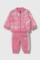 ružová Tepláková súprava pre bábätká adidas Dievčenský